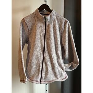 Old Ranch Women’s Full Zip Fleece Jacket Medium Burgundy Marled Knit Outdoor